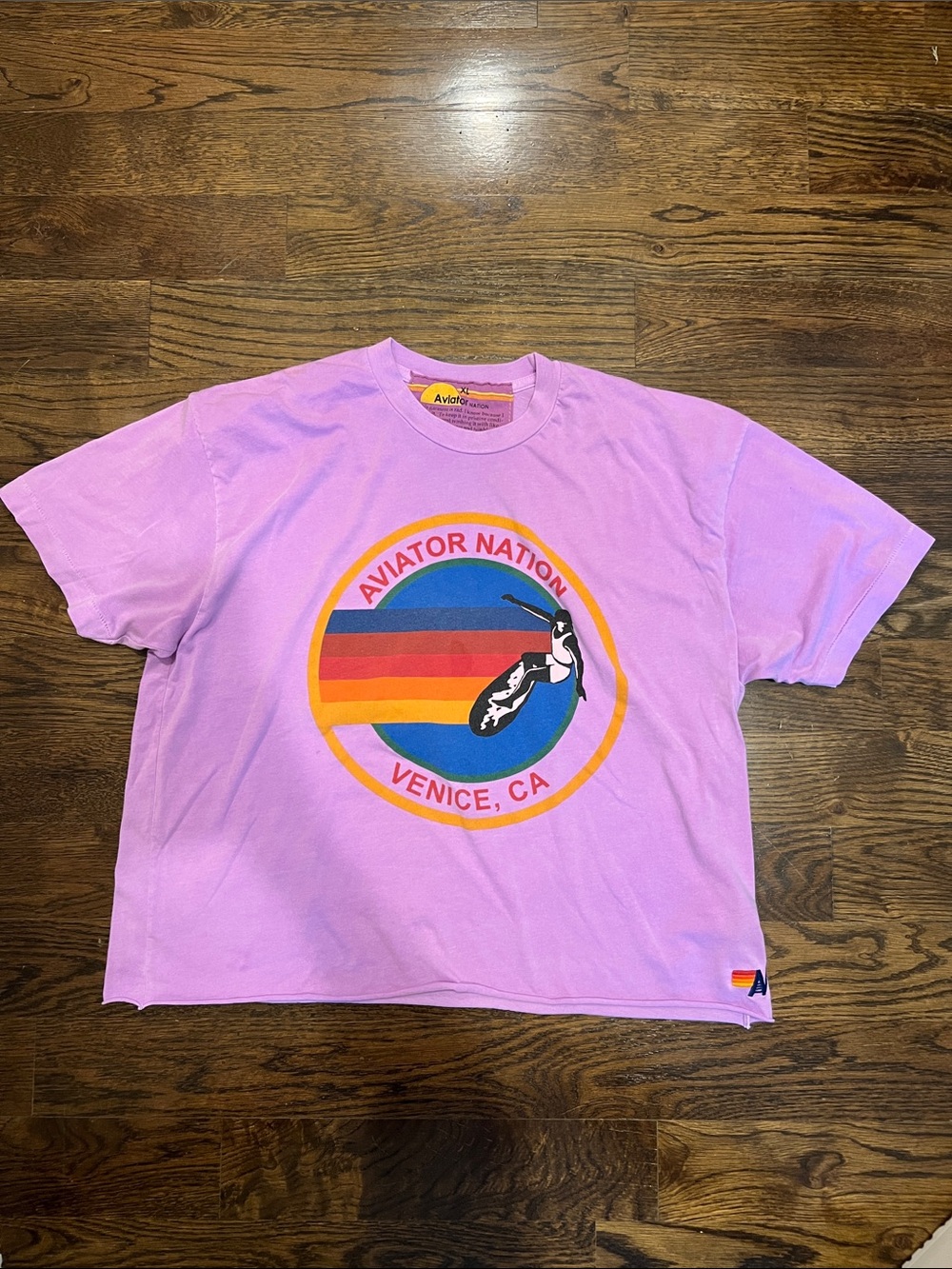 Aviator Nation Dark Lavender Venice Logo Short Sleeve Tee